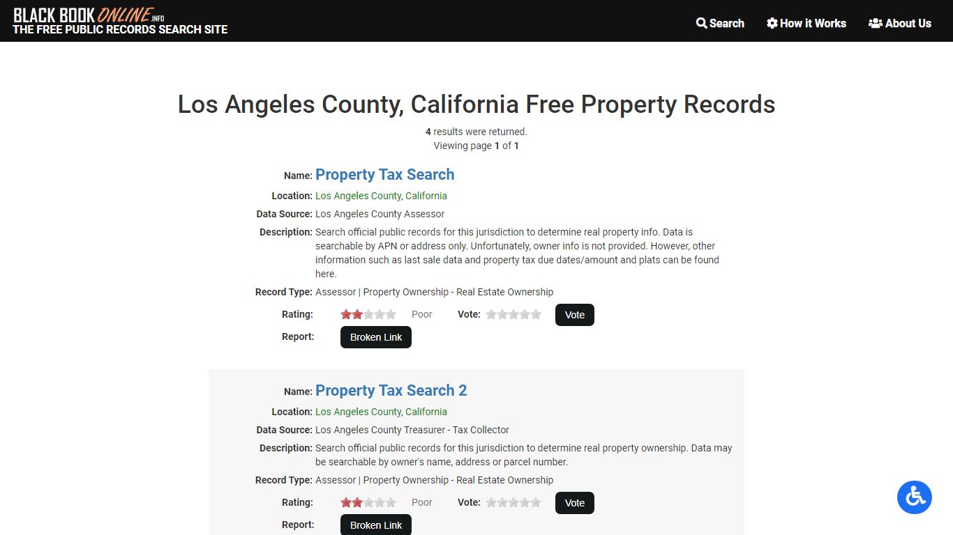 Los Angeles County, California Free Property Records